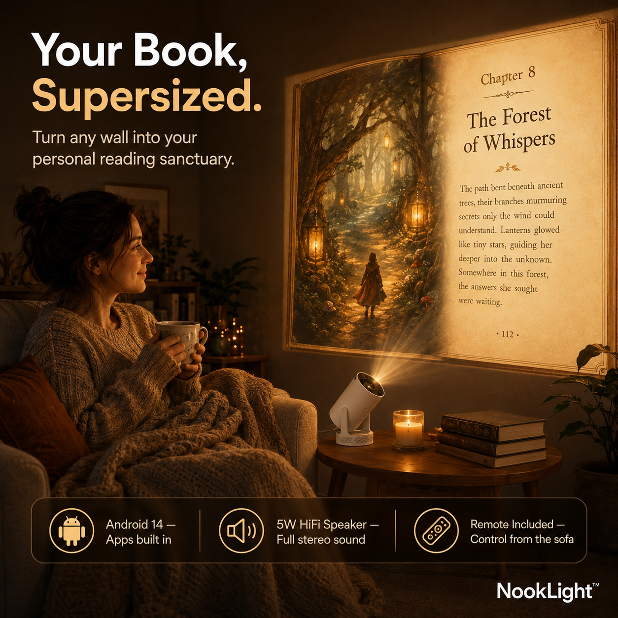 NookLight™ – Smart Reading Projector